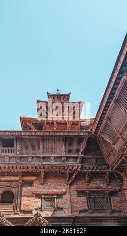 Dettaglio del tetto del Museo Patan di Lalitpur, Nepal Foto Stock