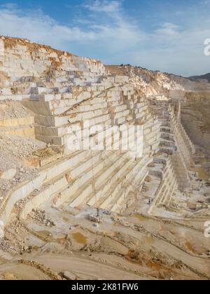 Cava di marmo bianco, una delle più grandi in Spagna, Pinoso, Alicante, Spagna Foto Stock