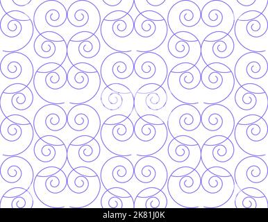 Pattern vettoriale senza giunture costituito da spirali simmetriche Illustrazione Vettoriale