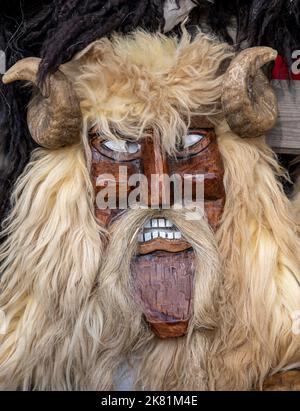 MOHACS, UNGHERIA - 26 FEBBRAIO: Persone non identificate in maschera partecipanti al Mohacsi Busojaras, è un carnevale per i saluti di primavera) 26 febbraio, Foto Stock