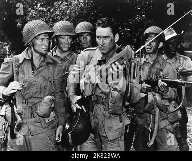 Errol Flynn, John Alvin, James Brown., Henry Hull & Frank Tang Film: Obiettivo Birmania! (1944) caratteri: CAPT. NELSON, HOGAN, MARK WILLIAMS (CORRISPONDENTE AMERICANO DI NOTIZIE), CAPT. LI (NON ACCREDITATO) regista: Raoul Walsh 26 gennaio 1945 **AVVERTENZA** questa fotografia è solo per uso editoriale ed è copyright di WARNER e/o del fotografo assegnato dalla Film o dalla Production Company e può essere riprodotta solo da pubblicazioni in concomitanza con la promozione del film di cui sopra. È richiesto un credito obbligatorio a WARNER. Il fotografo deve essere accreditato anche quando è noto. Nessun uso commerciale può Foto Stock