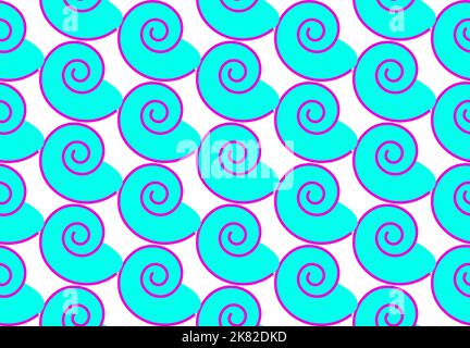 divertente modello vettoriale fatto di conchiglie a spirale, vettore Illustrazione Vettoriale