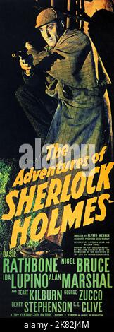 Basil Rathbone Film: The Adventures of Sherlock Holmes (USA 1939) personaggi: Sherlock Holmes / Sherlock Holmes Verfilmung regista: Alfred L. Werker 01 settembre 1939 **AVVERTENZA** questa fotografia è solo per uso editoriale ed è copyright del FILM 20th CENTURY FOX CORP. E/o del fotografo assegnato dalla Film o dalla Società di produzione e può essere riprodotta solo da pubblicazioni in concomitanza con la promozione del film di cui sopra. È richiesto un credito obbligatorio per IL 20th CENTURY FOX FILM CORP.. Il fotografo deve essere accreditato anche quando è noto. Nessun uso commerciale può essere concesso senza wri Foto Stock