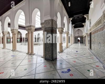 Francia, Parigi, la Grande Moschea di Parigi , Grande Mosquee de Paris, conosciuta anche come la Grande Moschea di Parigi o semplicemente la Moschea di Parigi, si trova in Foto Stock