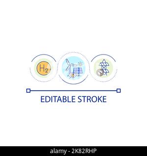 Icona del concetto di loop effetto energia idrogeno Illustrazione Vettoriale