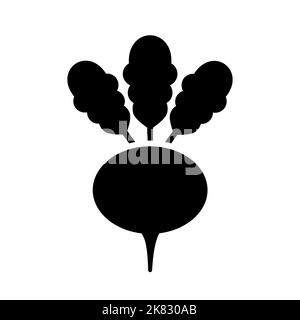 Icona del glifo del vettore di disegno isolato della rapa. Cartello vegetale. Simbolo grafico per il sito Web di cibi e bevande, progettazione di app, app mobili e supporti di stampa, logo, U Illustrazione Vettoriale