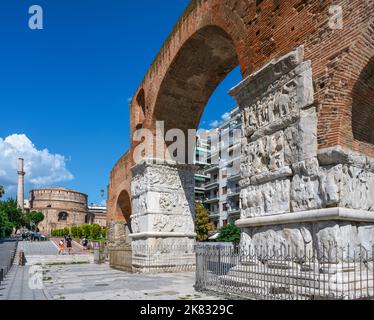 Salonicco. L'Arco di Galerio e la Rotonda di Galerio, Salonicco, Macedonia, Grecia Foto Stock