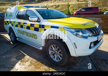 Guardia costiera ricerca e soccorso veicolo di emergenza a Scarborough Foto Stock