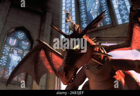 Dragon & Donkey Film: Shrek (USA 2001) personaggi: E Donkey regista: Andrew Adamson & Vicky Jenson 22 Aprile 2001 **ATTENZIONE** questa fotografia è solo per uso editoriale ed è copyright di DREAMWORKS SKG e/o del fotografo assegnato dalla Film o dalla Production Company e può essere riprodotta solo da pubblicazioni in concomitanza con la promozione del suddetto Film. È richiesto un credito obbligatorio per DREAMWORKS SKG. Il fotografo deve essere accreditato anche quando è noto. Nessun uso commerciale può essere concesso senza l'autorizzazione scritta della Film Company. Foto Stock