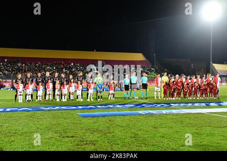 Roma, Italia. 20th Ott 2022. Line up durante la partita UEFA Women’s Champions League 2022/23 tra AS Roma vs Slavia Praha allo stadio Domenico Franioni Latina il 20 ottobre 2022. Credit: Live Media Publishing Group/Alamy Live News Foto Stock