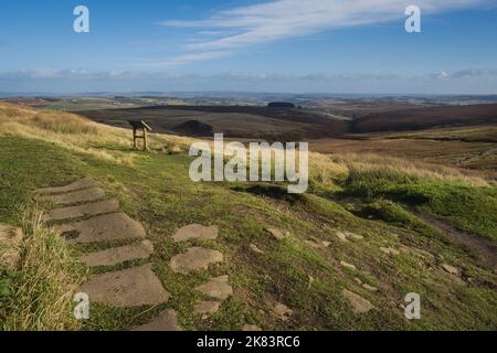 Sentiero per le cascate del Bronte e le alture di Wutherung Foto Stock