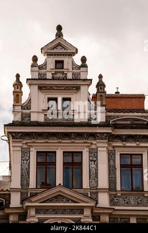 Graffito e lunette cornice a Praga, Repubblica Ceca. Foto Stock