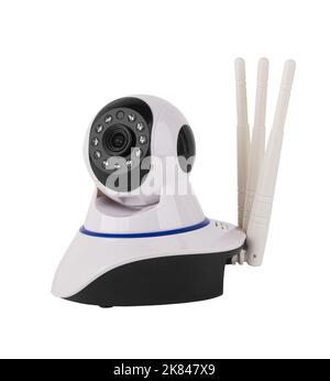 Telecamera isolata su sfondo bianco Foto Stock