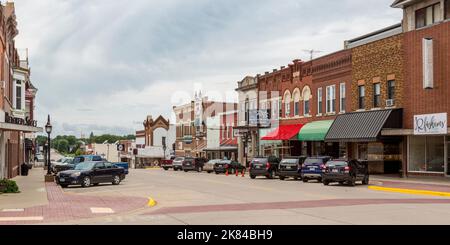 Dyersville, Iowa. Strada principale. Foto Stock