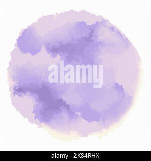 macchia acquerello con gocciolamenti e macchie di sbavatura, elemento vettoriale disegnato a mano Illustrazione Vettoriale