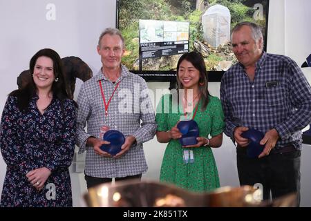 Sydney, Australia. 21st ottobre 2022. La mostra scultura sul mare torna per la prima volta in tre anni alla passeggiata costiera del 2km tra Bondi e Tamarama ed è stata ufficialmente aperta al pubblico oggi. Credit: Richard Milnes/Alamy Live News Foto Stock