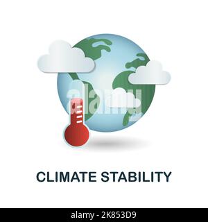 Icona della stabilità climatica. 3d illustrazione dalla collezione esg. Creative Climate Stability 3D icona per web design, modelli, infografiche e altro ancora Illustrazione Vettoriale