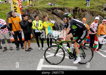 Geraint Thomas di Team Sky in azione durante la fase 12 Foto Stock