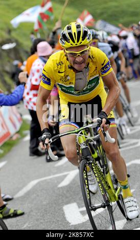 Thomas Voeckler del team Europcar in azione durante la fase 12 Foto Stock