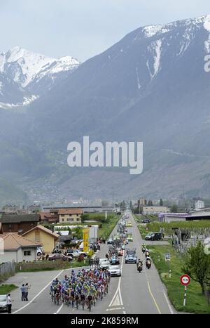 Fase 4, Tour of Romandy, il Team Sky Procyking ha guidato il mazzo in Sassonia Swizerland negli ultimi 90km della gara Foto Stock