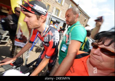 Teejay Van Garderen del team BMC Racing si porta secondo nella terza fase della gara. 67th Criterium du Dauphine Foto Stock