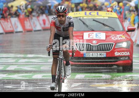 Il Columbia's Jarlinson Pantano - Team IAM Cycling si svolge al 2nd° posto sul palco Foto Stock