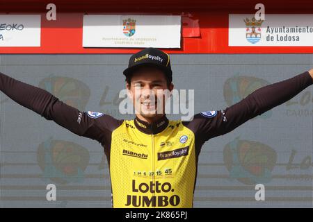 Primoz Roglic vince la gara in testa nella prova cronometrata individuale per la fase 4 della Vuelta Cyclista al Pais Vasco 2018 Foto Stock