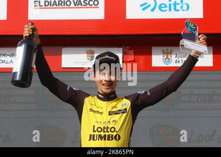 Primoz Roglic vince la gara in testa nella prova cronometrata individuale per la fase 4 della Vuelta Cyclista al Pais Vasco 2018 Foto Stock