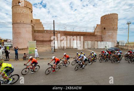 Tour dell'Oman Stage 1, dalla spiaggia di al Sawadi alla Corniche di Suhar. Foto Stock