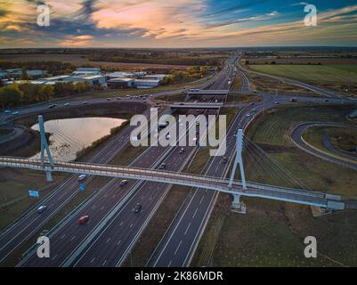 A14 ponte ciclabile Bar Hill Cambridgeshire Foto Stock