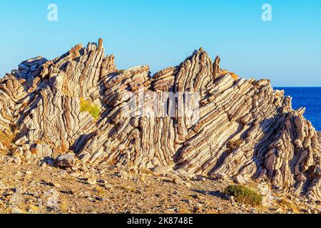 Formazioni rocciose di Apoplystra, Agios Pavlos, Creta meridionale, Creta, Isole greche, Grecia, Europa Foto Stock