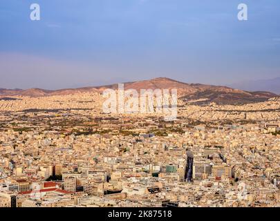 Vista dal Monte Lycabettus all'alba, Atene, Attica, Grecia, Europa Foto Stock