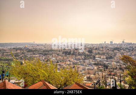 Una vista di Gerusalemme, Gerusalemme, Israele, Medio Oriente Foto Stock