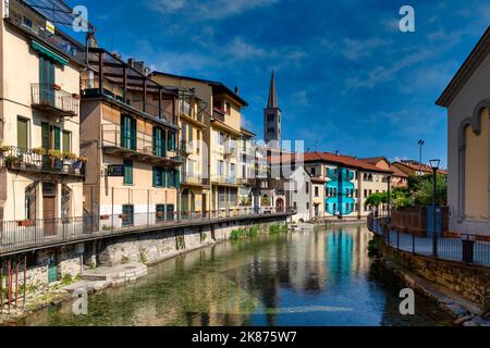 Centro storico, Omegna, Lago d'Orta, Verbania, Piemonte, Laghi italiani, Italia, Europa Foto Stock