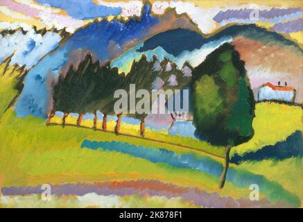 Paesaggio con colline ondulate di Wassily Kandinsky 1910. Solomon Guggenheim Museum a New York, USA Foto Stock