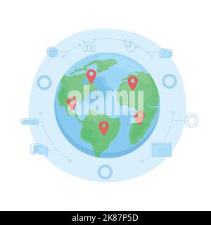 Illustrazione vettore di concetto piatto di affari internazionale Illustrazione Vettoriale