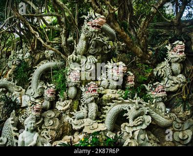 Dettaglio architettonico delle Montagne di marmo, Città di da Nang, Vietnam, Sud-est asiatico Foto Stock