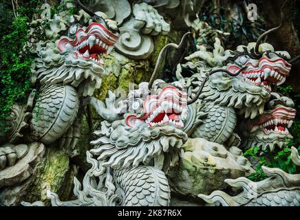 Dettaglio architettonico delle Montagne di marmo, Città di da Nang, Vietnam, Sud-est asiatico Foto Stock