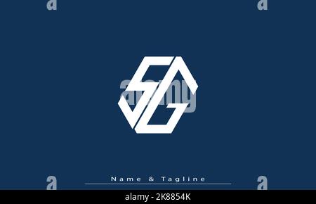 Lettere alfabetiche iniziali logo monogramma SG , GS Illustrazione Vettoriale