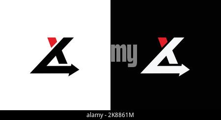 XL iniziali logo design, combinazione unica e moderna di simboli di direzione 3 Illustrazione Vettoriale