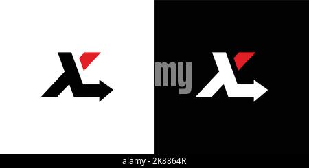 XL iniziali logo design, combinazione unica e moderna di simboli di direzione 2 Illustrazione Vettoriale