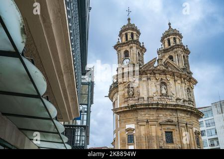 Chiesa di la Peregrina nella città di Pontevedra in Galizia, Spagna. Foto Stock