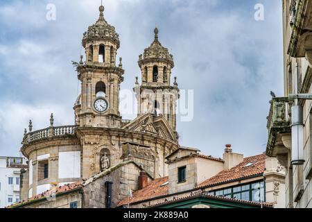 Chiesa di la Peregrina nella città di Pontevedra in Galizia, Spagna. Foto Stock