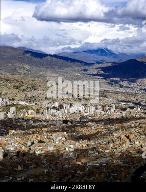 Vista aerea della città di la Paz Foto Stock