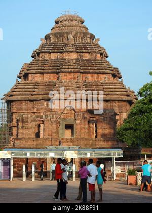 Konark, Orissa, India - 20 agosto 2022, Antico tempio del Tempio del Sole Konark, Orissa, India. Foto Stock