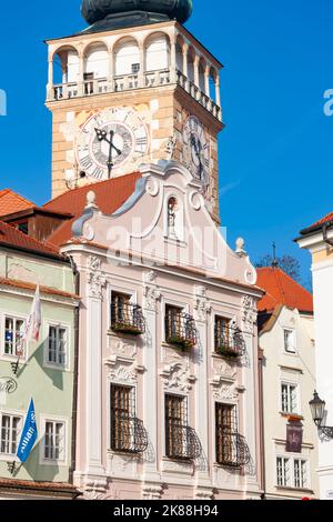Città di Mikulov, Moravia meridionale, Repubblica Ceca Foto Stock