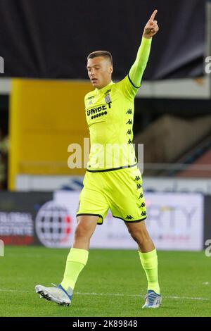 Daan Heymans di Charleroi festeggia dopo aver segnato durante una partita di calcio tra Cercle Brugge e Sporting Charleroi, venerdì 21 ottobre 2022 a Brugge, il 14° giorno della prima divisione del campionato belga della 'Jupiler Pro League' del 2022-2023. BELGA FOTO KURT DESPLENTER Foto Stock