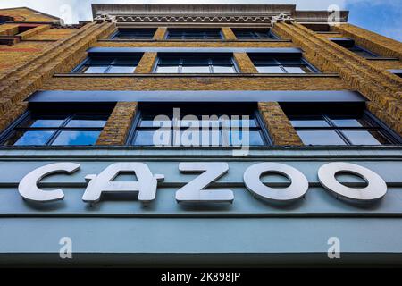 Sede centrale di Cazoo in Chalton Street a Euston, Londra. La sede della Cazoo Company a Londra. Cazoo è un rivenditore di auto online britannico. Foto Stock