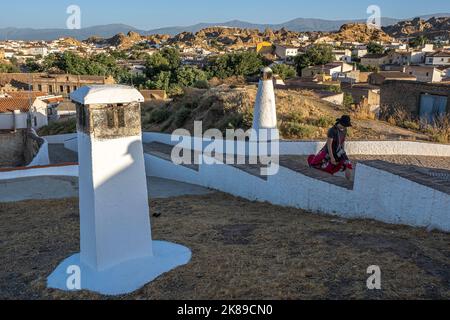 Troglodyte abitazioni grotta Guadix Foto Stock