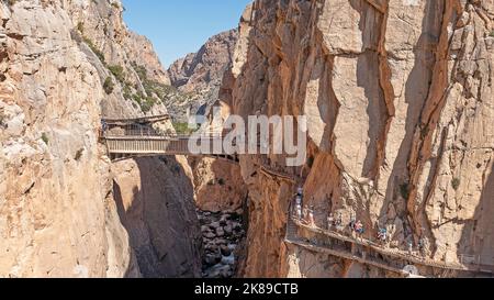 Caminito del Rey o la Passerella del Re. Vicino ad Ardales, Provincia di Malaga, Andalusia, Spagna meridionale. Foto Stock